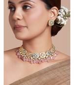 Pink Jade Tumbles Necklace Set