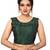 DARK GREEN EMBLISHED WORK BHAGALPURI SILK STITCHED(PADDED) Blouse