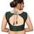 DARK GREEN EMBLISHED WORK BHAGALPURI SILK STITCHED(PADDED) Blouse