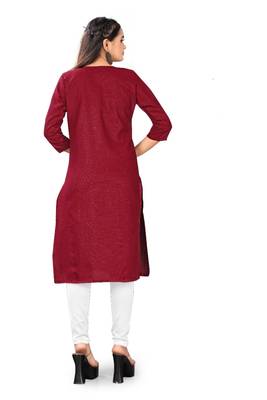 Maroon embroidered cotton party-wear-kurtis 3