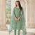 Sea-green embroidered net salwar