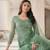Sea-green embroidered net salwar