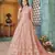 Peach embroidered net salwar kameez