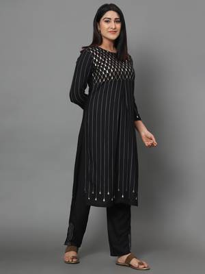 Black printed rayon ethnic-kurtis 2
