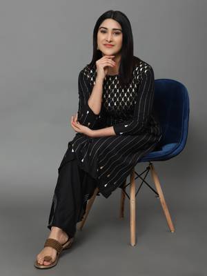 Black printed rayon ethnic-kurtis 3