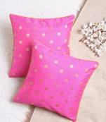 Set of 2 Mauve Polka Dots Cushion Cover
