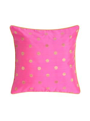 Set of 2 Mauve Polka Dots Cushion Cover 2