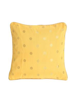 Set of 2 Yellow Gold Polka Dots Cushion Cover 2