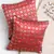 Set of 2 Red Gold Flower Pattern Jacquard Cushion Cover