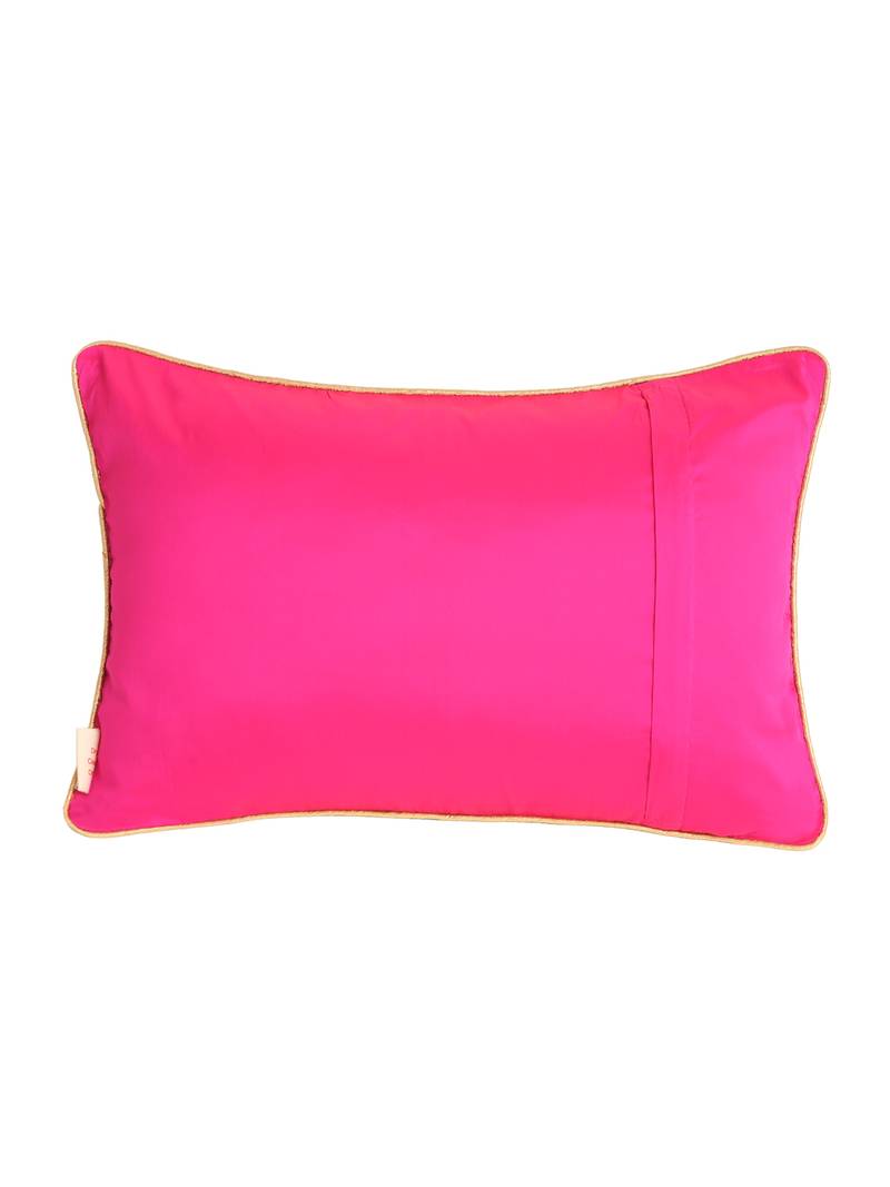 Set of 2 Pastel Green Lotus Pattern Jacquard Cushion Cover