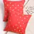 Set of 2 Red Gold Polka Dot Poly Chanderi Cushion Cover