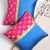 Set of 2 Magenta Blue Lotus Motif Cushion Cover