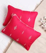 Set of 2 Gold on Magenta Cushion Cover