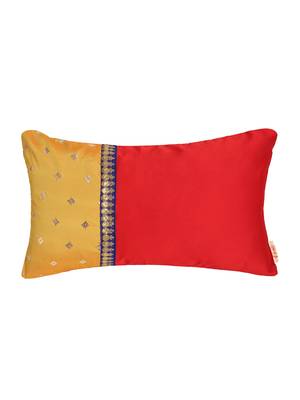Set of 2 Red and Yellow Gold Print Cushion Cover - Sqaure 2