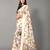 Off white printed georgette saree with blouse