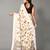 Off white printed georgette saree with blouse