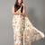 Off white printed georgette saree with blouse