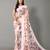 Off white printed georgette saree with blouse
