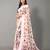Off white printed georgette saree with blouse