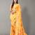 Yellow printed georgette saree with blouse