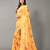 Yellow printed georgette saree with blouse