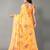 Yellow printed georgette saree with blouse