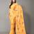 Yellow printed georgette saree with blouse