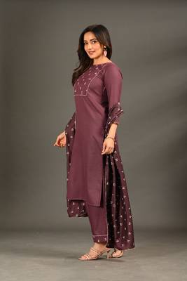 Purple printed viscose rayon combo-kurtis 3