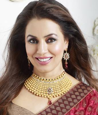 traditional style gold plated choker necklace set 1