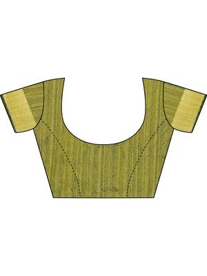 Mehendi woven silk saree with blouse 4