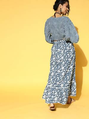 Blue printed cotton tops 3