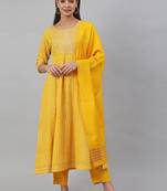 Yellow bandhej rayon salwar