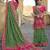 Green embroidered banarasi silk saree with blouse