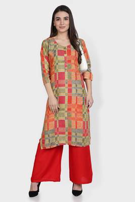 Multicolor printed rayon kurta-sets 1