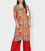 Multicolor printed rayon kurta-sets