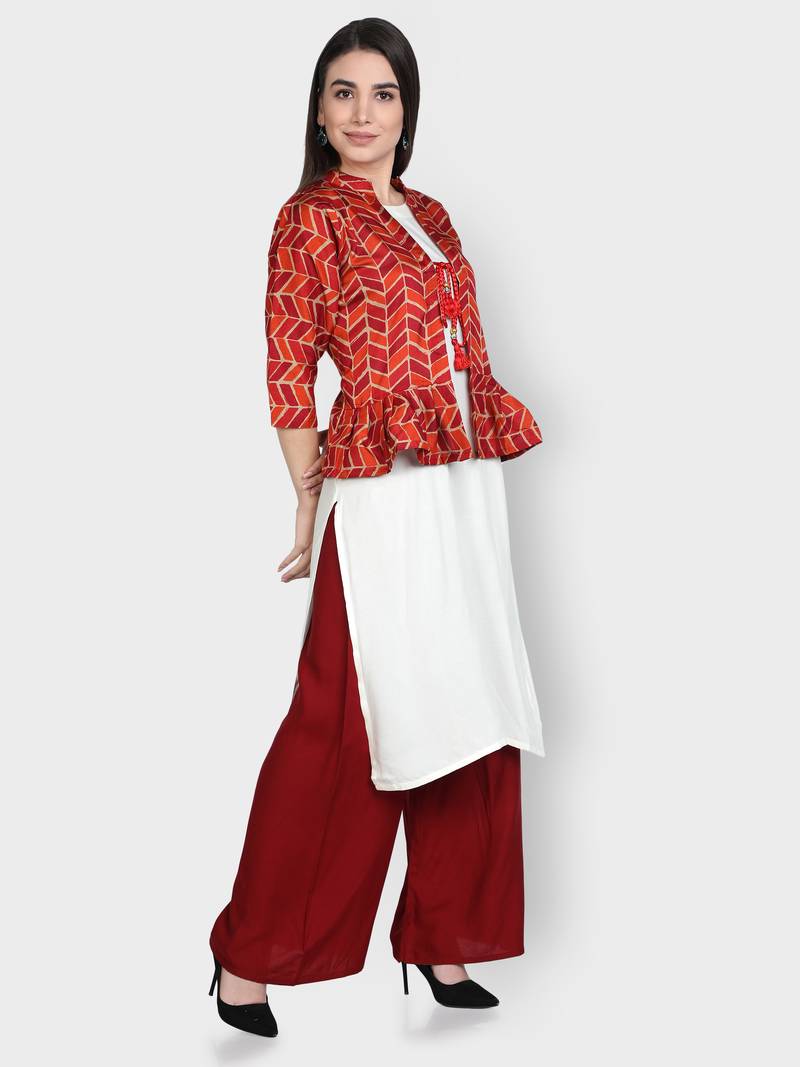 Multicolor printed viscose rayon kurta-sets