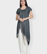 Grey embroidered rayon kurta-sets