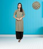 Green printed rayon kurta-sets