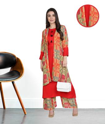 Multicolor printed rayon kurta-sets 1