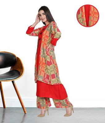Multicolor printed rayon kurta-sets 2