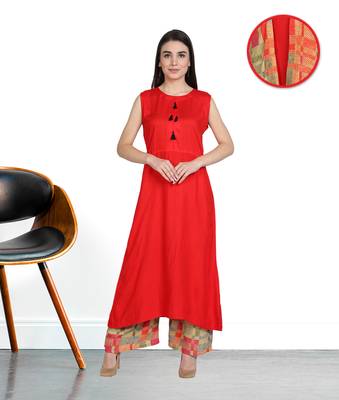 Multicolor printed rayon kurta-sets 3