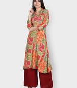 Multicolor printed rayon kurta-sets