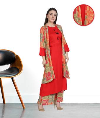 Multicolor printed rayon kurta-sets 5