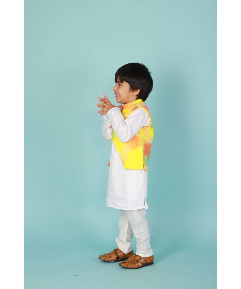 Colour splash nehru jacket kurta set