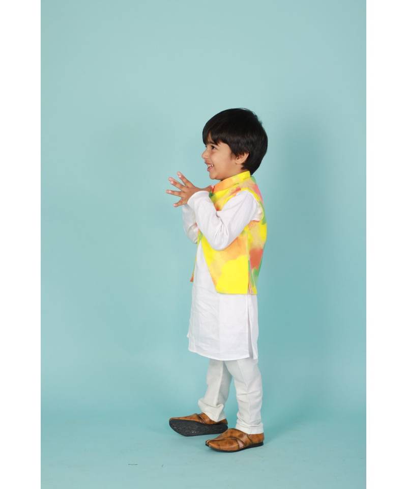 Colour splash nehru jacket kurta set