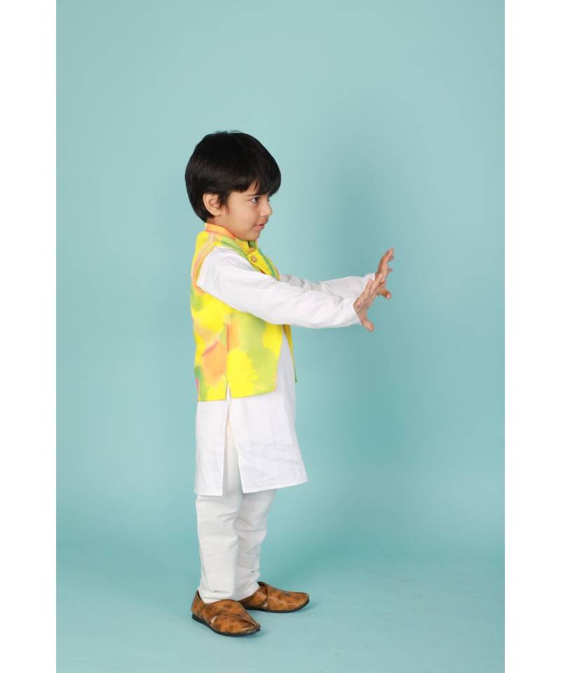 Colour splash nehru jacket kurta set