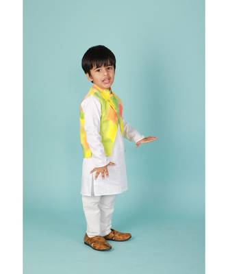 Colour splash nehru jacket kurta set 1