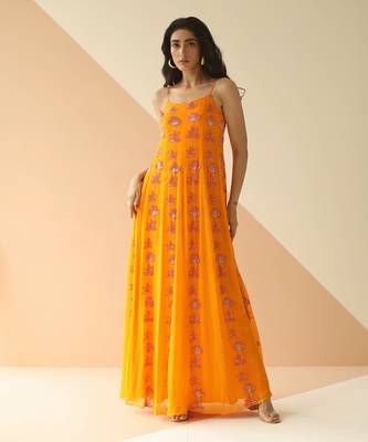 Mango Yellow Step Full Kali Anarkali 2