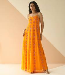 Mango Yellow Step Full Kali Anarkali