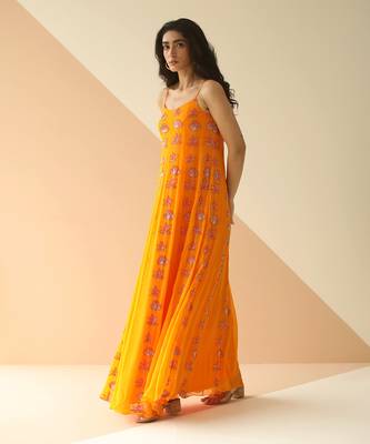 Mango Yellow Step Full Kali Anarkali 1